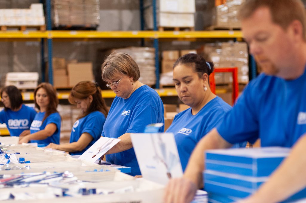 Aero Fulfillment kitting operations, 2012